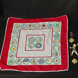 Girl Scout Scarf Pins With Brownie Pin